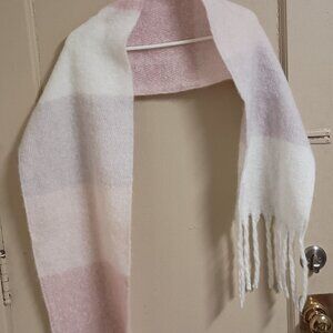 Pink, Purple & White Fleece Scarf
